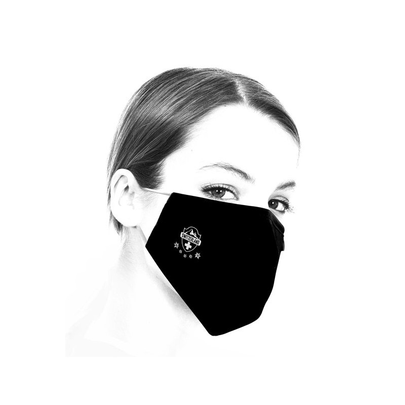 Masque tissu noir lavable